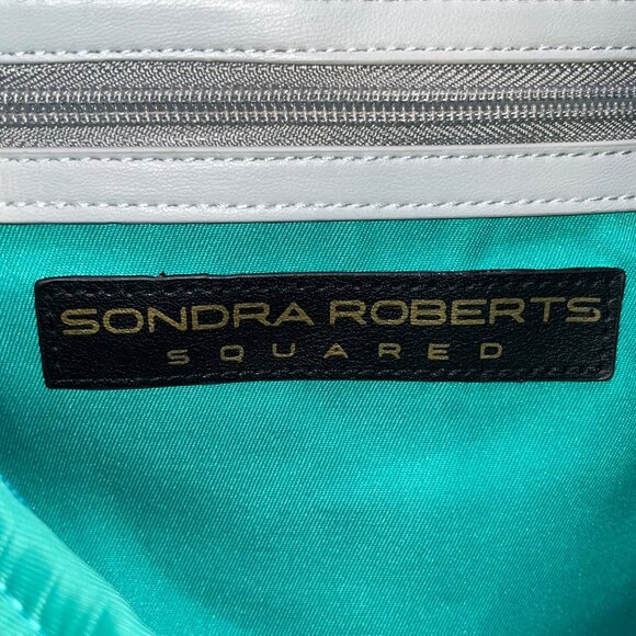 Sondra Roberts Women’s Green Aqua Croc-Embossed W Knot Detail Satchel Hobo Bag - Picture 6 of 13